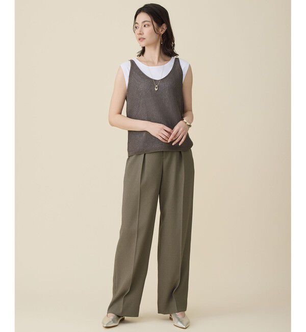 自由区「【ご好評につき新色追加・セットアップ対応】リネンライクシンセティックワイドストレート パンツ」|その他|