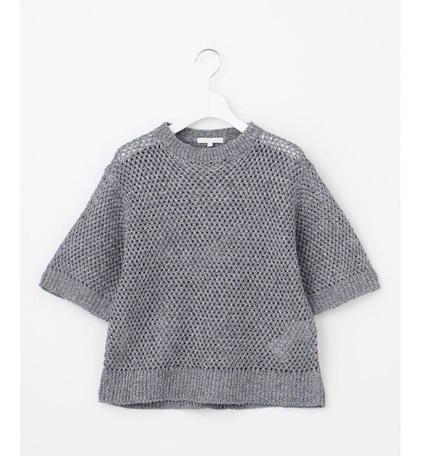 自由区「【洗える】カラーミックスメッシュリネン ニット」|ニット・セーター|