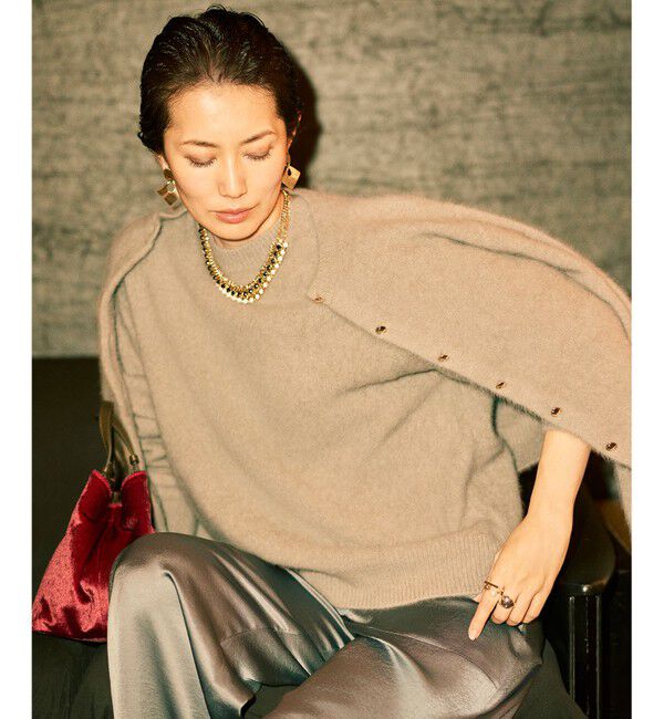 自由区「【SHIHOさん着用】ヘアリーフォックスプルオーバー ニット」|ニット・セーター|モカ