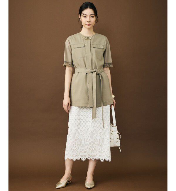 自由区「【SHIHOさん着用・こだわり素材】パネルレース スカート」|スカート|