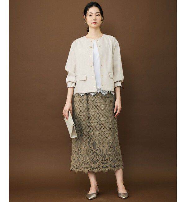 自由区「【SHIHOさん着用・こだわり素材】パネルレース スカート」|スカート|