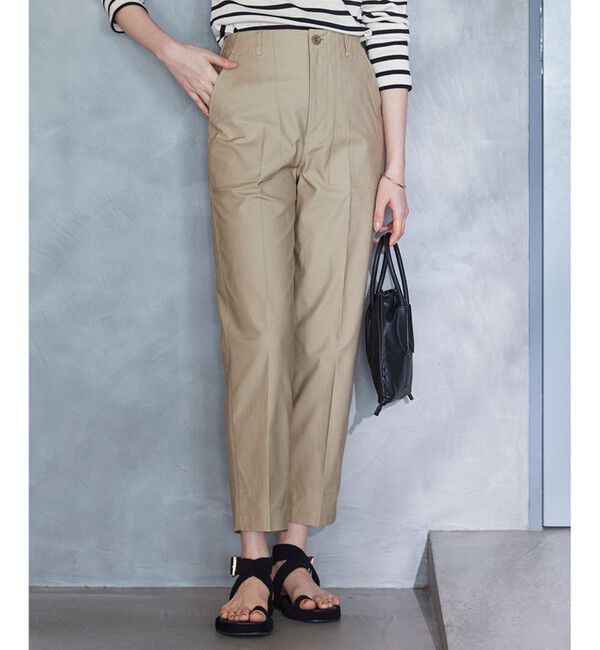 23区「【SLOW/洗える】バックサテンストレッチ ベイカーパンツ」|その他|ベージュ系