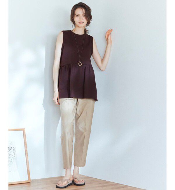 23区「【SLOW/洗える】バックサテンストレッチ ベイカーパンツ」|その他|