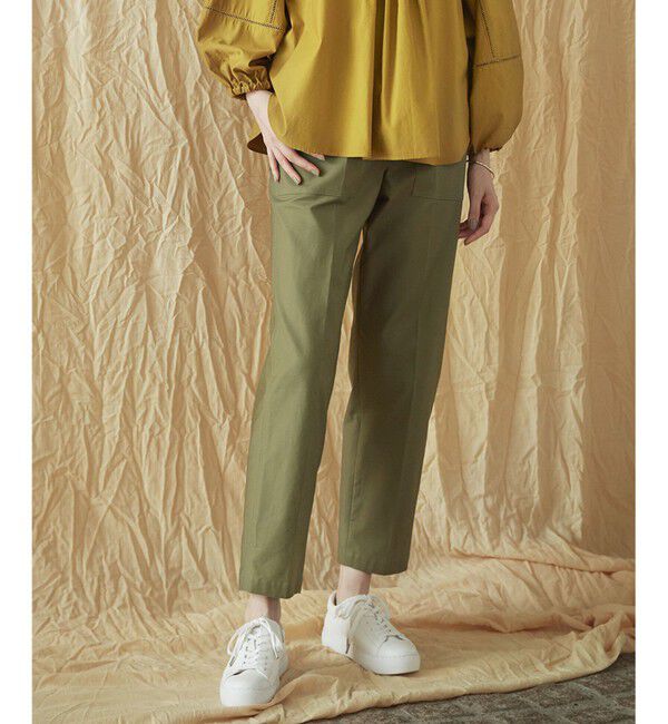 23区「【SLOW/洗える】バックサテンストレッチ ベイカーパンツ」|その他|カーキ系