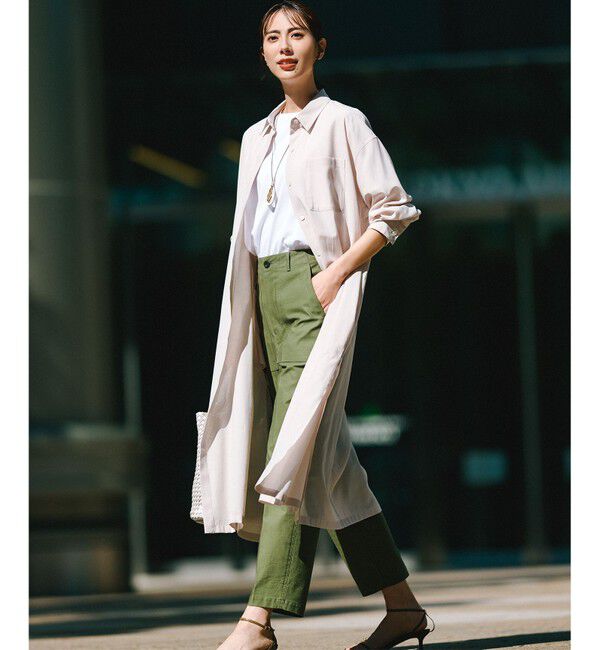 23区「【SLOW/洗える】バックサテンストレッチ ベイカーパンツ」|その他|