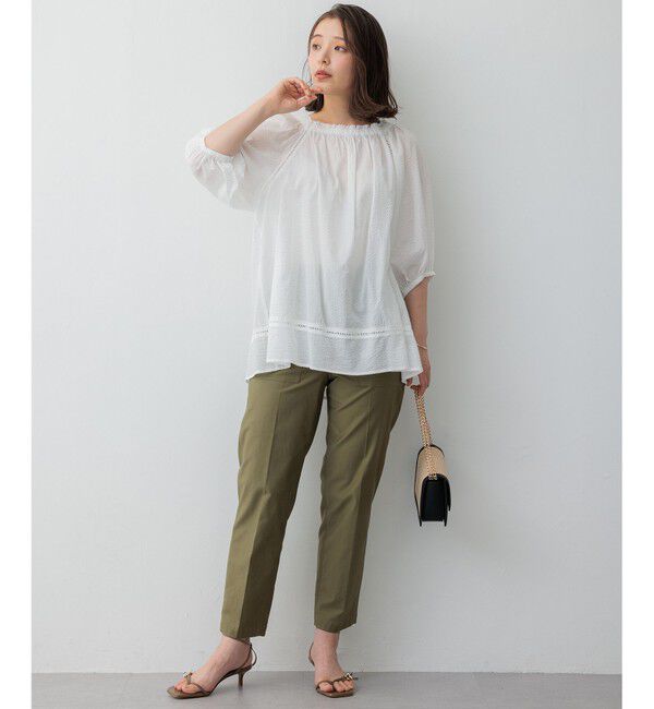 23区「【SLOW/洗える】バックサテンストレッチ ベイカーパンツ」|その他|