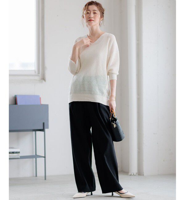 23区「【洗える】リネンレーヨンストレッチ ドロスト パンツ」|その他|