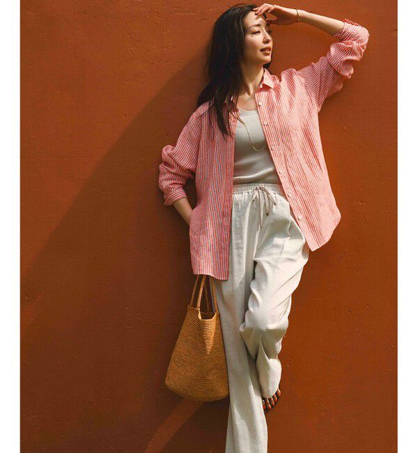 23区「【洗える】リネンレーヨンストレッチ ドロスト パンツ」|その他|