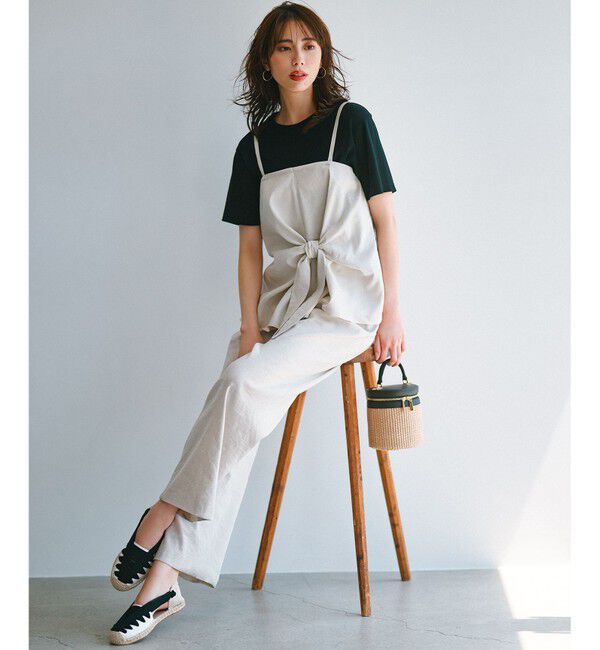 23区「【洗える】リネンレーヨンストレッチ ドロスト パンツ」|その他|