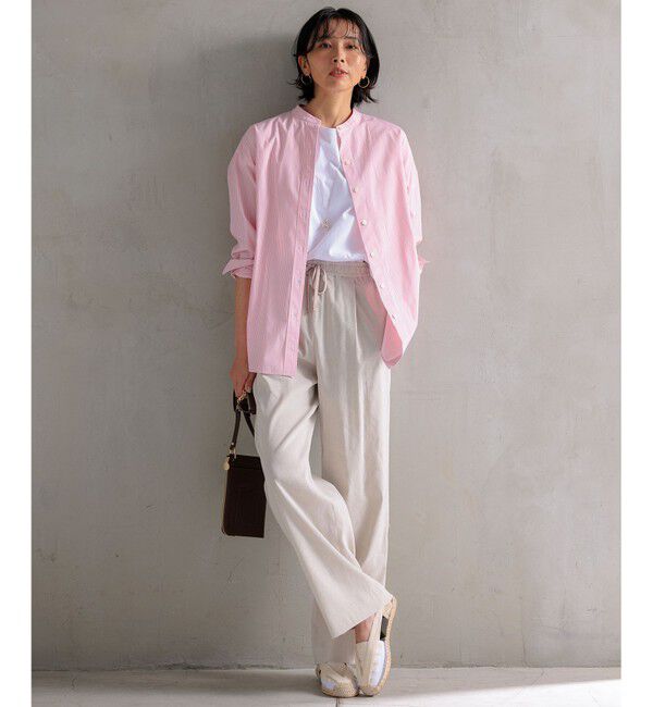 23区「【洗える】リネンレーヨンストレッチ ドロスト パンツ」|その他|