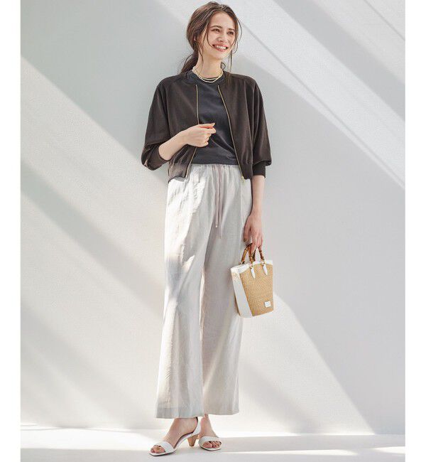 23区「【洗える】リネンレーヨンストレッチ ドロスト パンツ」|その他|