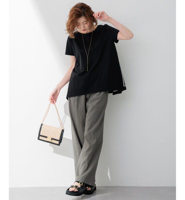 23区「【洗える】リネンレーヨンストレッチ ドロスト パンツ」|その他|