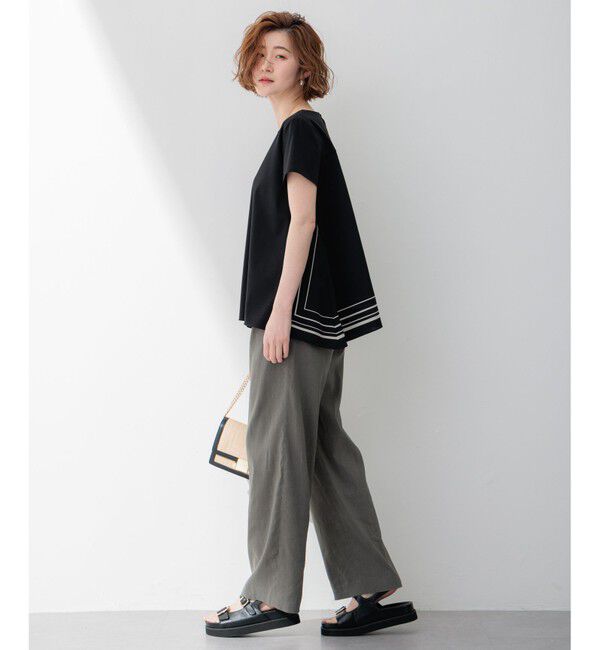 23区「【洗える】リネンレーヨンストレッチ ドロスト パンツ」|その他|