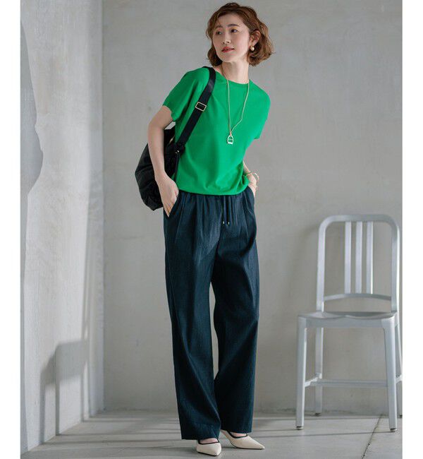 23区「【洗える】リネンレーヨンストレッチ ドロスト パンツ」|その他|