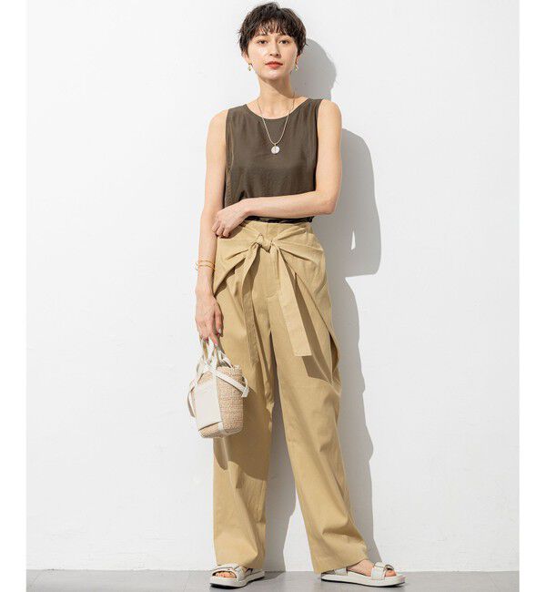 23区「【SLOW/一部店舗限定】ブライトヴィンテージクロス ノースリーブ ブラウス」|シャツ・ブラウス|