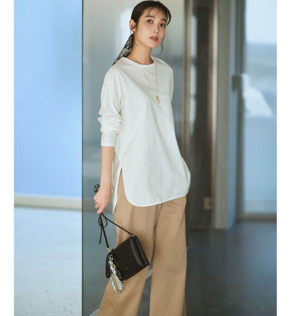 23区「【大好評素材/洗える】コットンベアジャージー ロング Tシャツ」|Tシャツ・カットソー|