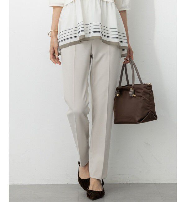 23区「【VERY掲載/撥水加工/洗える】TRストレッチギャバ テーパード パンツ」|その他|アイボリー系