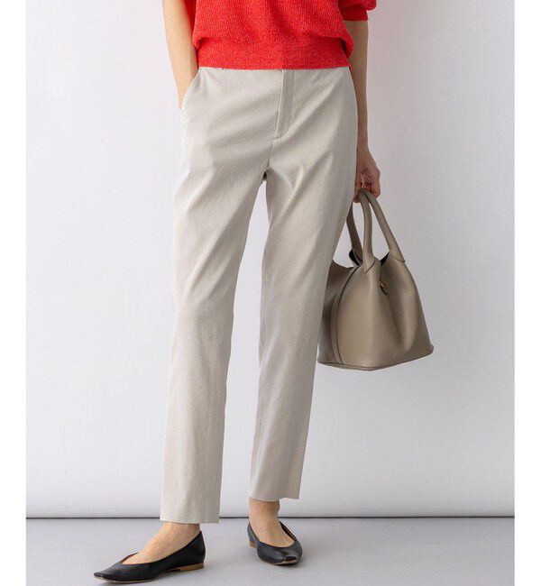 23区「【CanCam掲載】リネンレーヨンストレッチ テーパード パンツ」|その他|ベージュ系