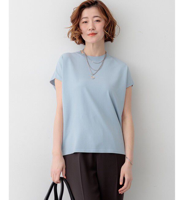 23区「レーヨンポリエステルストレッチ フレンチスリーブ ニット」|ニット・セーター|ｽｶｲﾌﾞﾙ