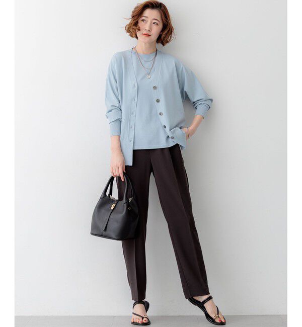 23区「レーヨンポリエステルストレッチ フレンチスリーブ ニット」|ニット・セーター|