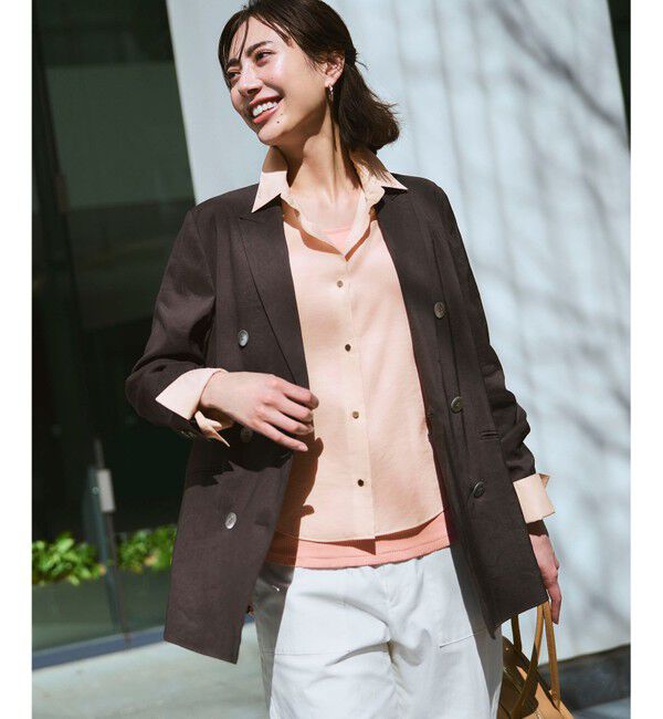 23区「【CanCam掲載】リネンレーヨンストレッチ ダブルジャケット」|その他|