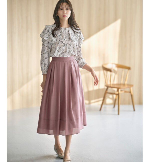 any SiS「【洗える】シアーチンツタック スカート」|スカート|