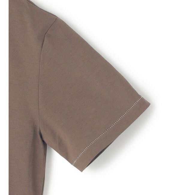 BEIGE,「【洗える】VERONICA / カラーステッチ半袖クルーネックＴシャツ」|Tシャツ・カットソー|