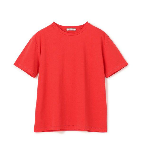 BEIGE,「【洗える】VERONICA / カラーステッチ半袖クルーネックＴシャツ」|Tシャツ・カットソー|