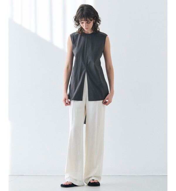 BEIGE,「【洗える】BERNARD / リネンストレートフルレングスパンツ」|その他|
