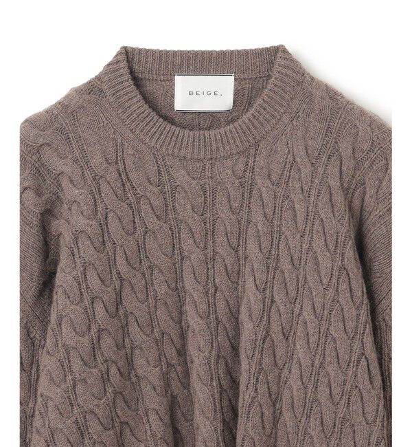 BEIGE,「【洗える】SEDONA / ウールカシミヤケーブルニット」|ニット・セーター|