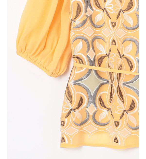 GRACE CONTINENTAL「パフスリーブ刺繍ブラウス」|シャツ・ブラウス|