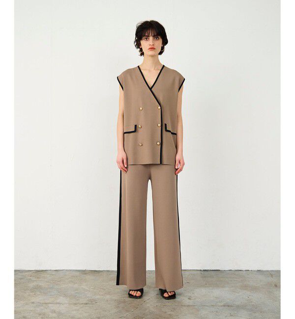 Diagram「バイカラーニットパンツ」|その他|ベージュ