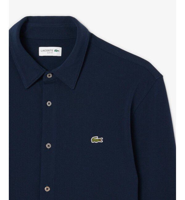 LACOSTE「スリムフィット オーガニックコットン鹿の子地長袖シャツ」|シャツ・ブラウス|