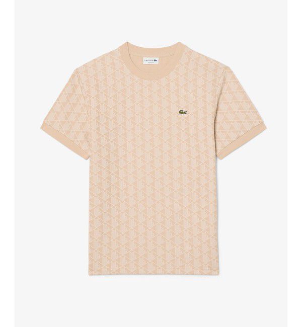 LACOSTE「モノグラムジャカードTシャツ」|Tシャツ・カットソー|ライトベージュ