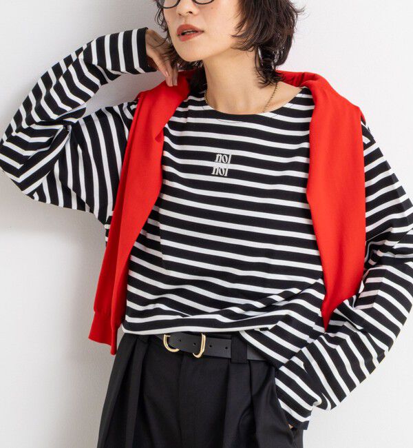 NOLLEY'S「nolnolウォッシャブルMVSシルケットボーダーT」|Tシャツ・カットソー|ブラック系その他2