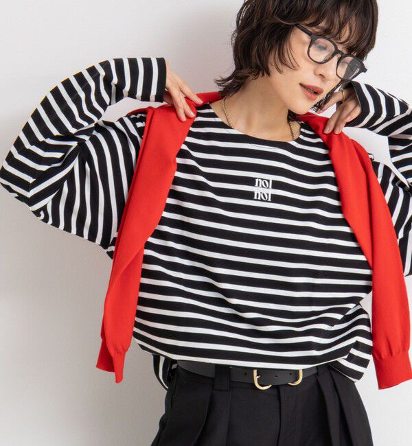 NOLLEY'S「nolnolウォッシャブルMVSシルケットボーダーT」|Tシャツ・カットソー|