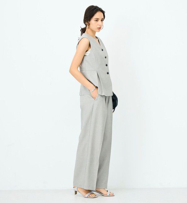 NOLLEY'S sophi「《セットアップ対応》ウォッシャブルドライシャークタックワイドパンツ」|その他|