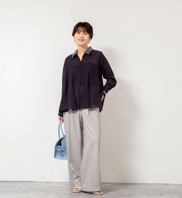 NOLLEY'S sophi「《セットアップ対応》ウォッシャブルドライシャークタックワイドパンツ」|その他|