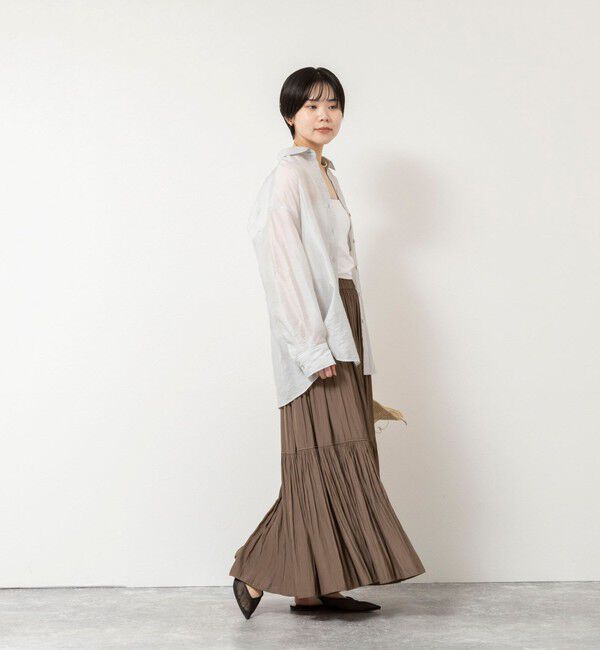 NOLLEY'S「ウォッシャブルカッセンギャザーマキシスカート」|フレア|