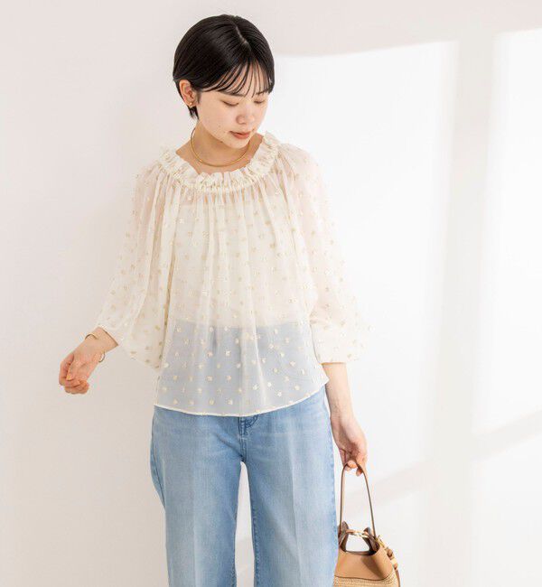 NOLLEY'S sophi「《セットアップ対応》ラメカットジャガードオフショルブラウス」|シャツ・ブラウス|