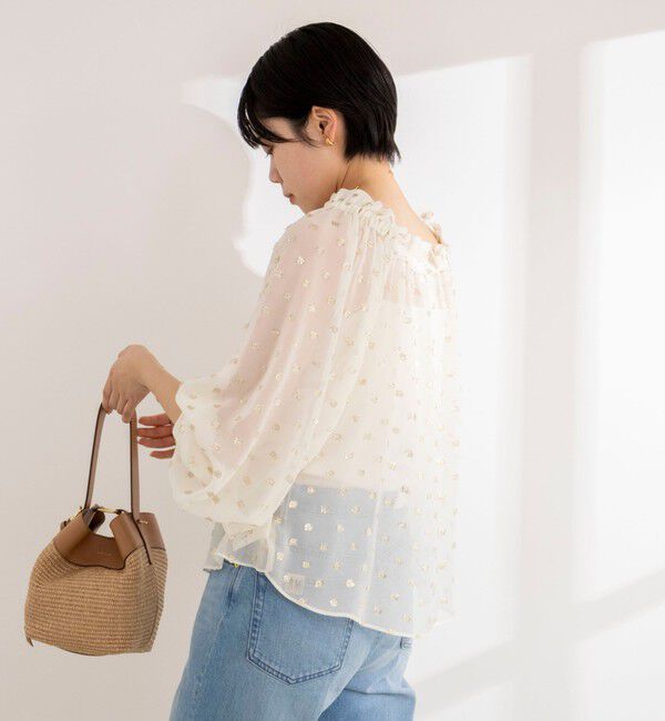 NOLLEY'S sophi「《セットアップ対応》ラメカットジャガードオフショルブラウス」|シャツ・ブラウス|