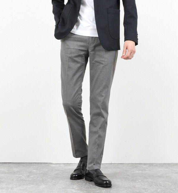 NOLLEY'S goodman「《ビジカジ対応》綿麻COOLMAX スリムフィットパンツ 26SS」|チノ|ミディアムグレー