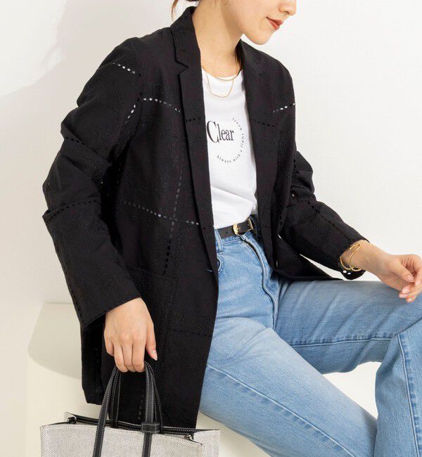 NOLLEY'S「ウォッシャブルレースジャケット」|テーラードジャケット|