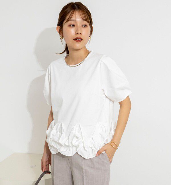 NOLLEY'S「ウォッシャブル裾フリルカットプルオーバー」|Tシャツ・カットソー|