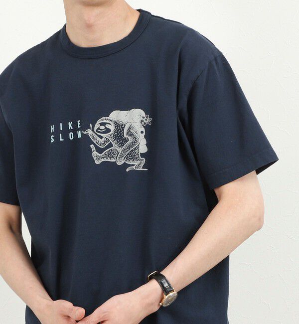 NOLLEY'S goodman「別注 ナマケモノ プリントTシャツ 26SS」|Tシャツ・カットソー|ネイビー
