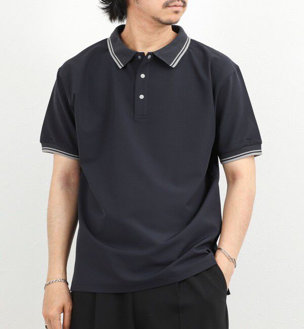 NOLLEY'S goodman「【TAION/タイオン】NON DOWN BASIC JERSEY HARF SLEEVE POLO 26SS」|ポロシャツ|ダークネイビー