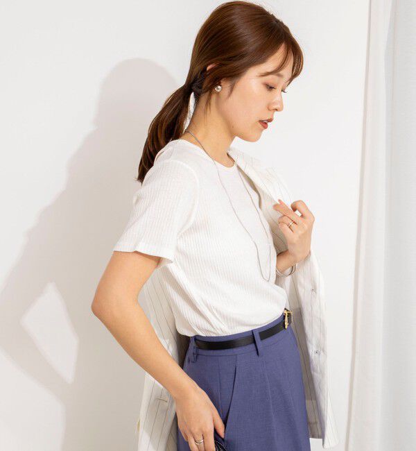 NOLLEY'S「ウォッシャブルバックデザインリブＴシャツ」|Tシャツ・カットソー|