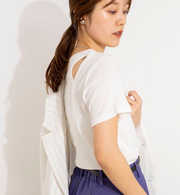NOLLEY'S「ウォッシャブルバックデザインリブＴシャツ」|Tシャツ・カットソー|