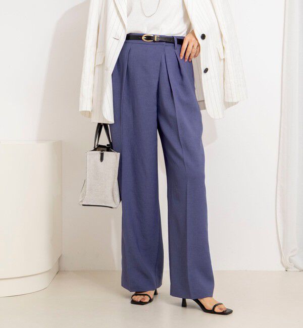 NOLLEY'S「ウォッシャブルラップ風ワイドパンツ」|その他|インディゴブルー