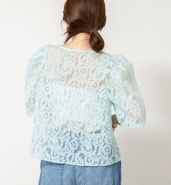 NOLLEY'S sophi「ウォッシャブルワッシャーオーガンジーカットジャガードブラウス」|シャツ・ブラウス|